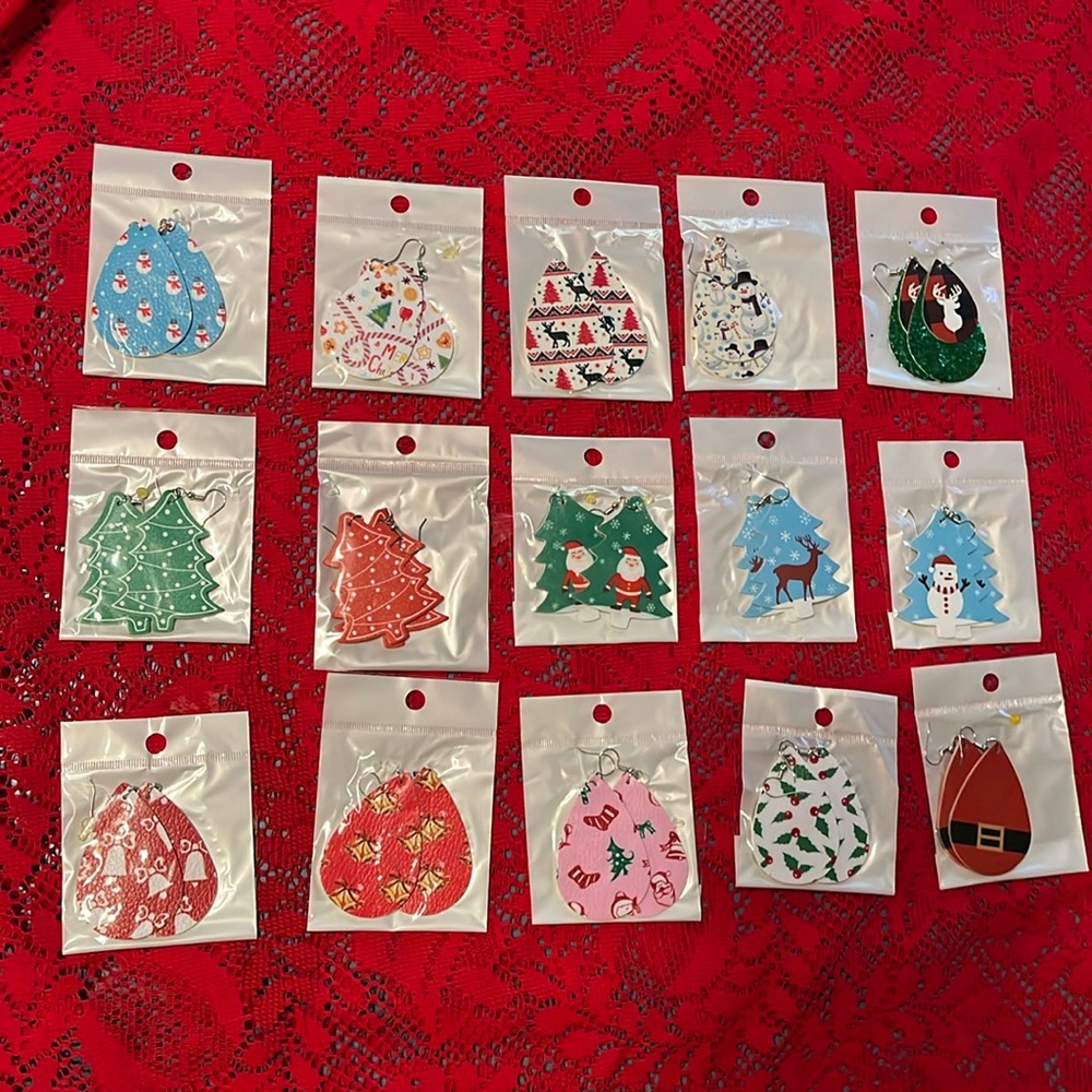 NEW $5/ea Christmas Holiday Earrings- 15 different designs, BUY 3 GET 1 FREE